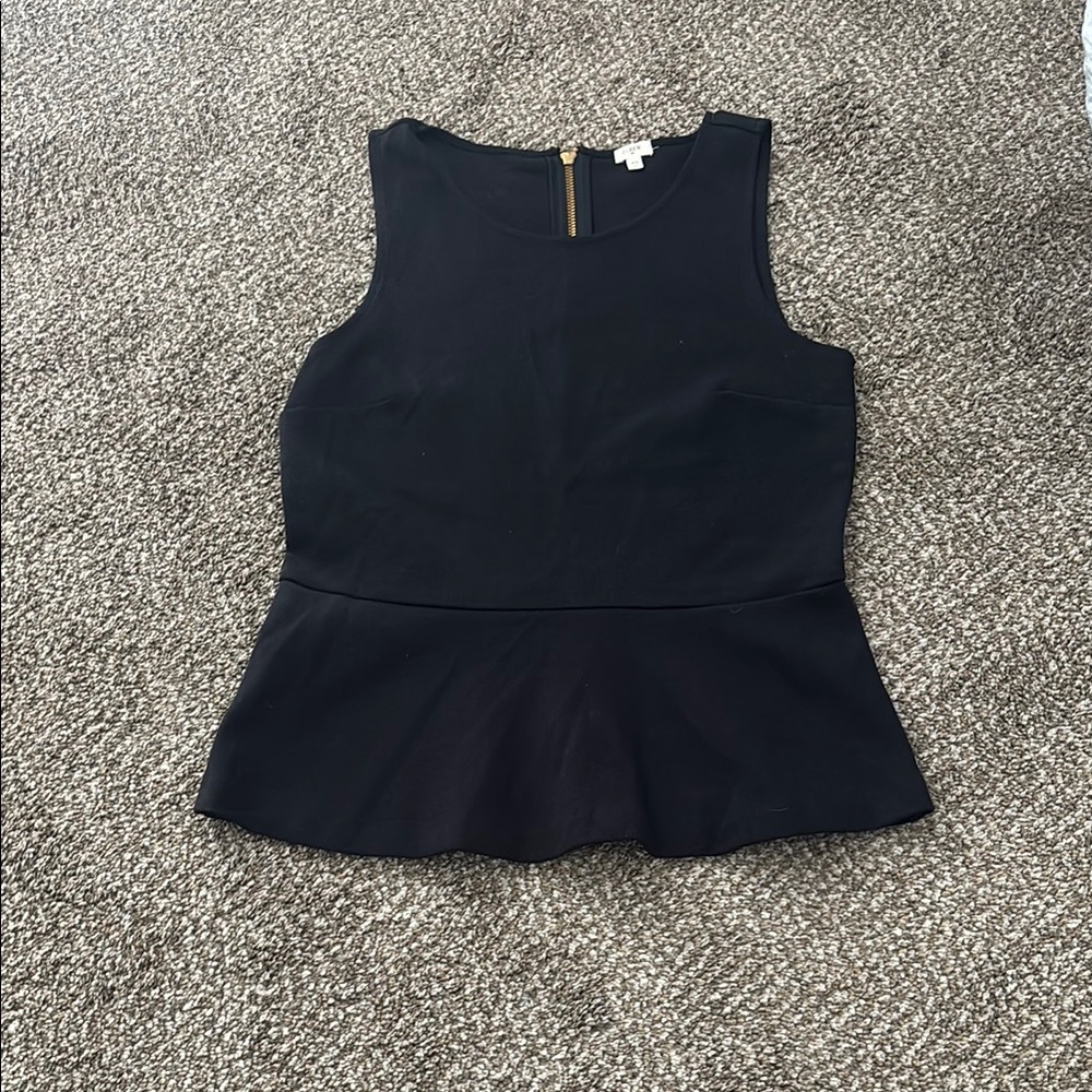 Black Sleeveless Peplum Top